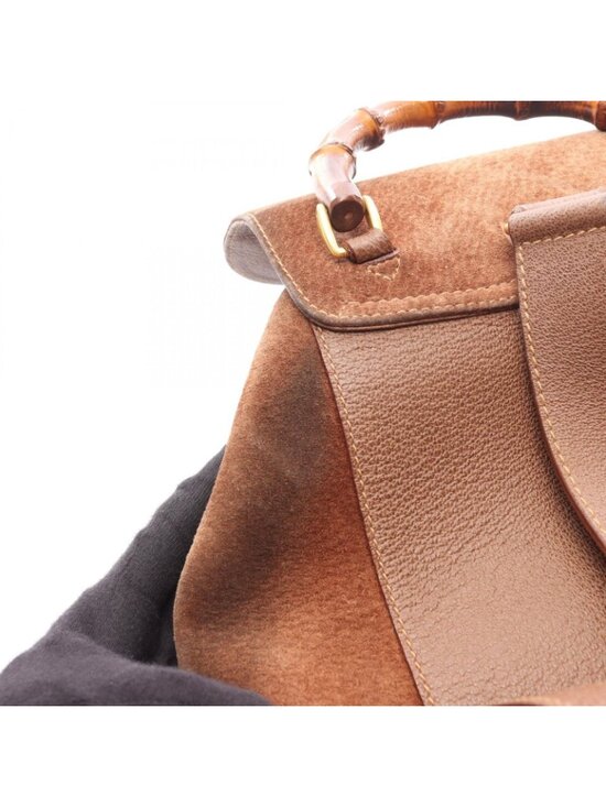 Gucci Backpack Bamboo 003 Brown Suede Leather Sac main image 9